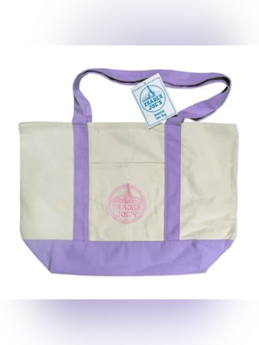 LARGE Trader Joe’s Canvas Lavender Limited Release Tote Shopping  - NWT